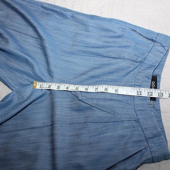 DO+BE Womens High Waisted Wide Leg Chambray Blue Lightweight Trouser Pant Size S - Picture 7 of 9